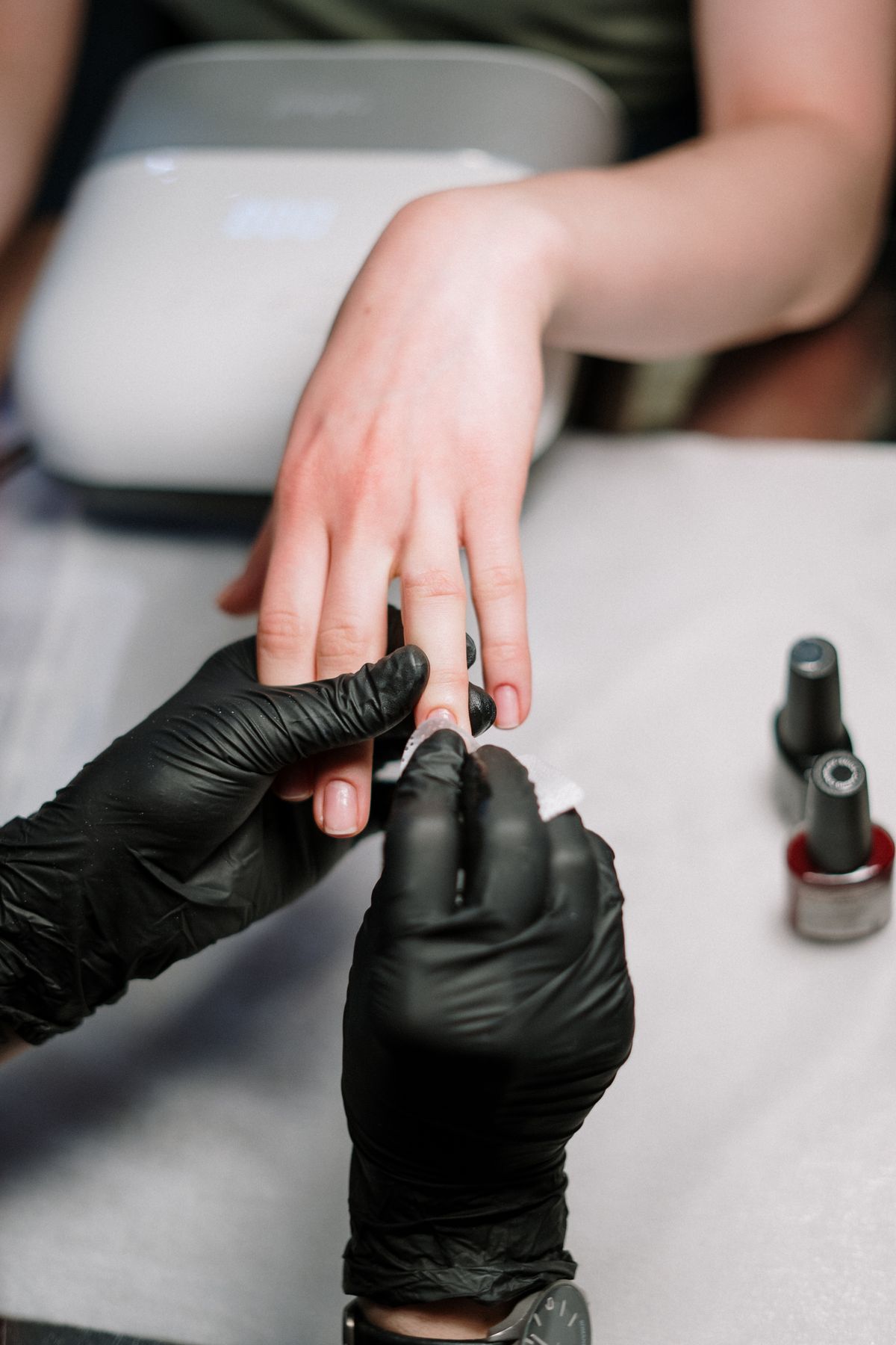 Manicure being applied at Cute Nail Salon